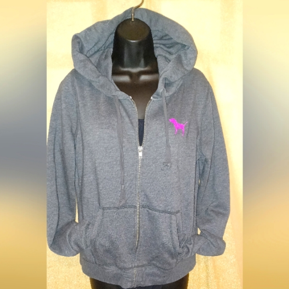 Pink zip-up hoodie nice Junior size medium
